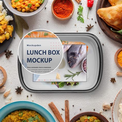 metal lunch box mockup|Free Lunch Box Mockup.